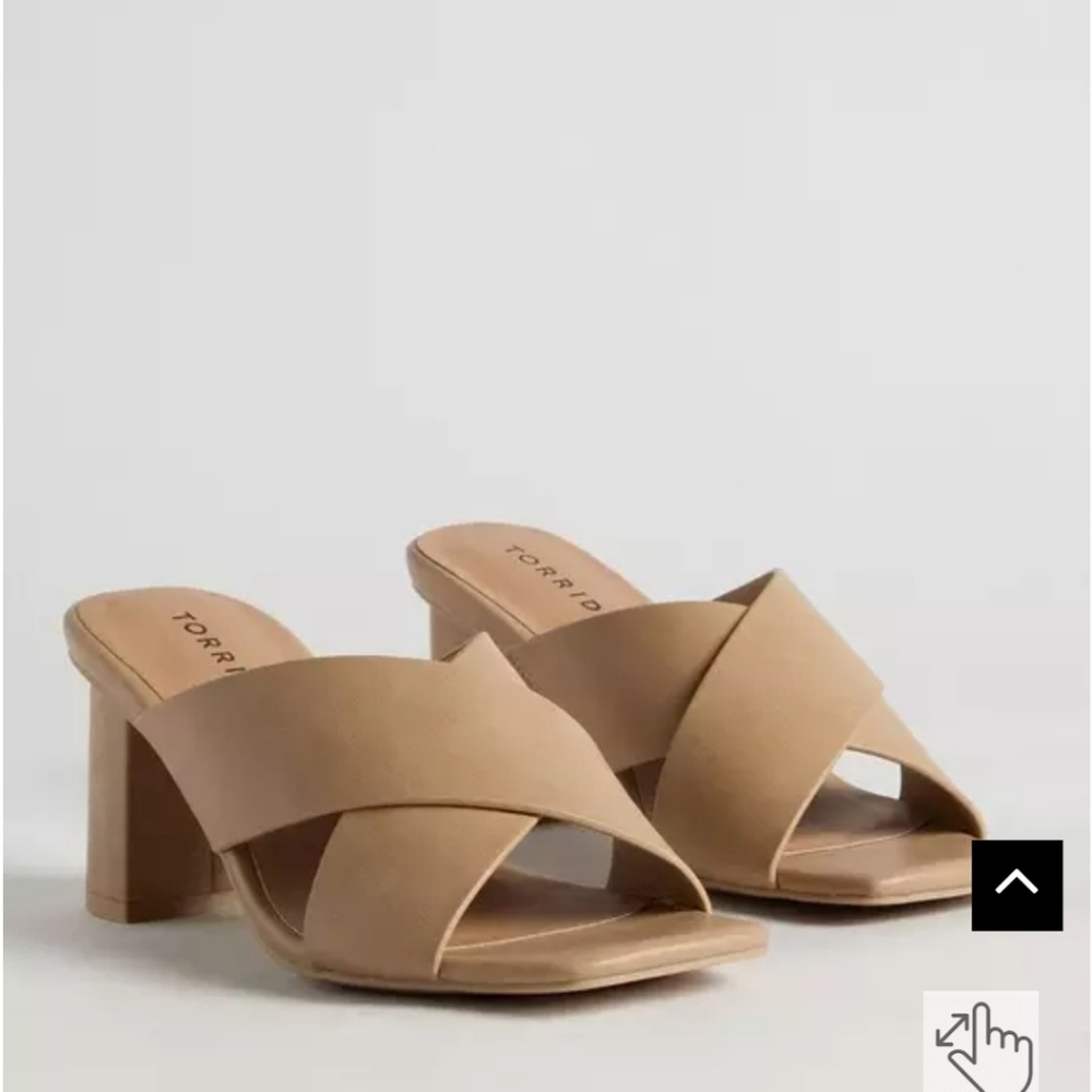 Torrid Tan Heeled Sandals Size 8.5 with Modern Design